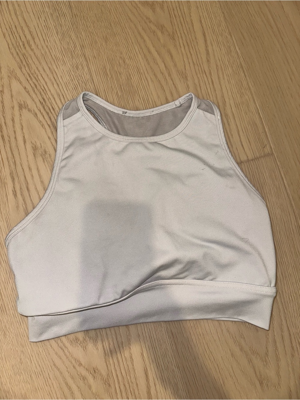 High Neck White Sports Bra